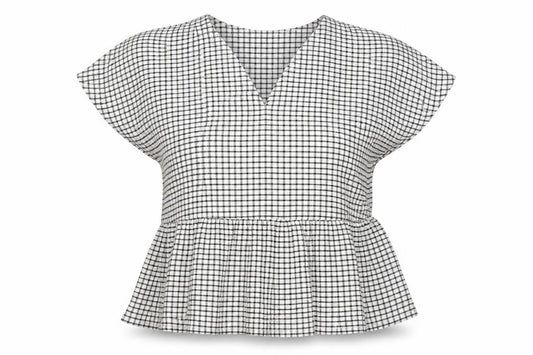 F&F Womens Multicoloured Check Polyester Basic Blouse Size 10 V-Neck