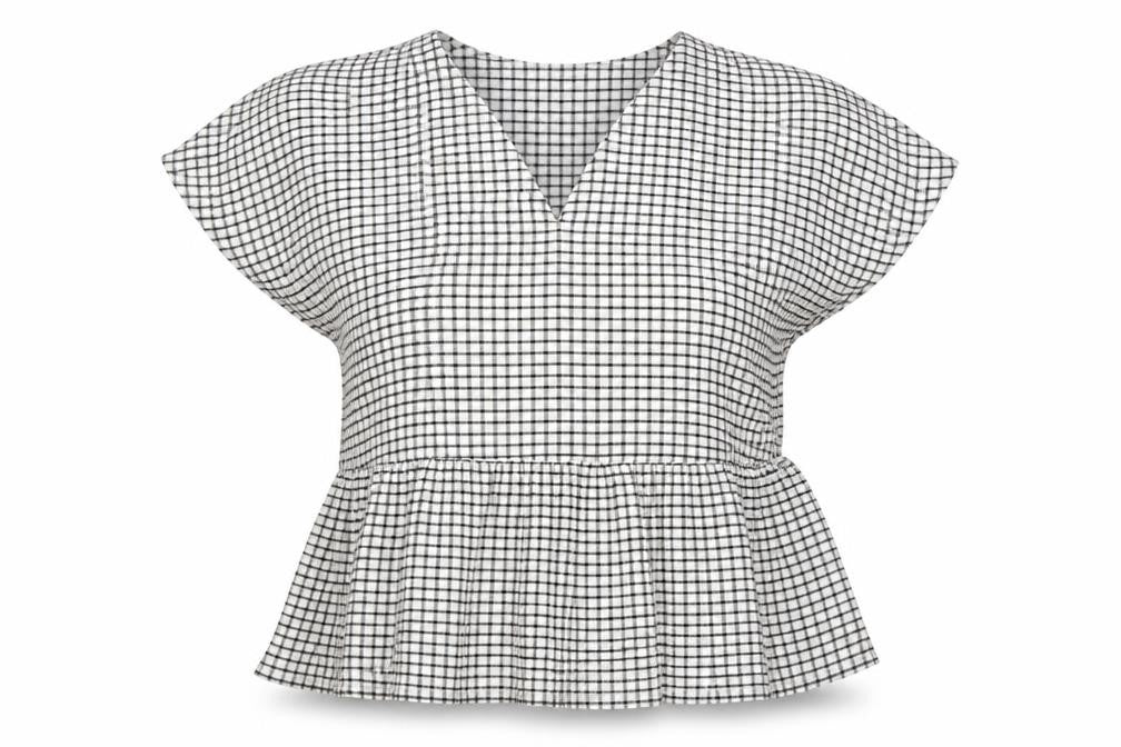 F&F Womens Multicoloured Check Polyester Basic Blouse Size 10 V-Neck