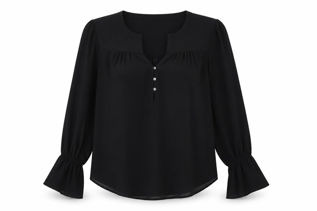 Love 21 Womens Black  Polyester Basic Blouse Size XS V-Neck