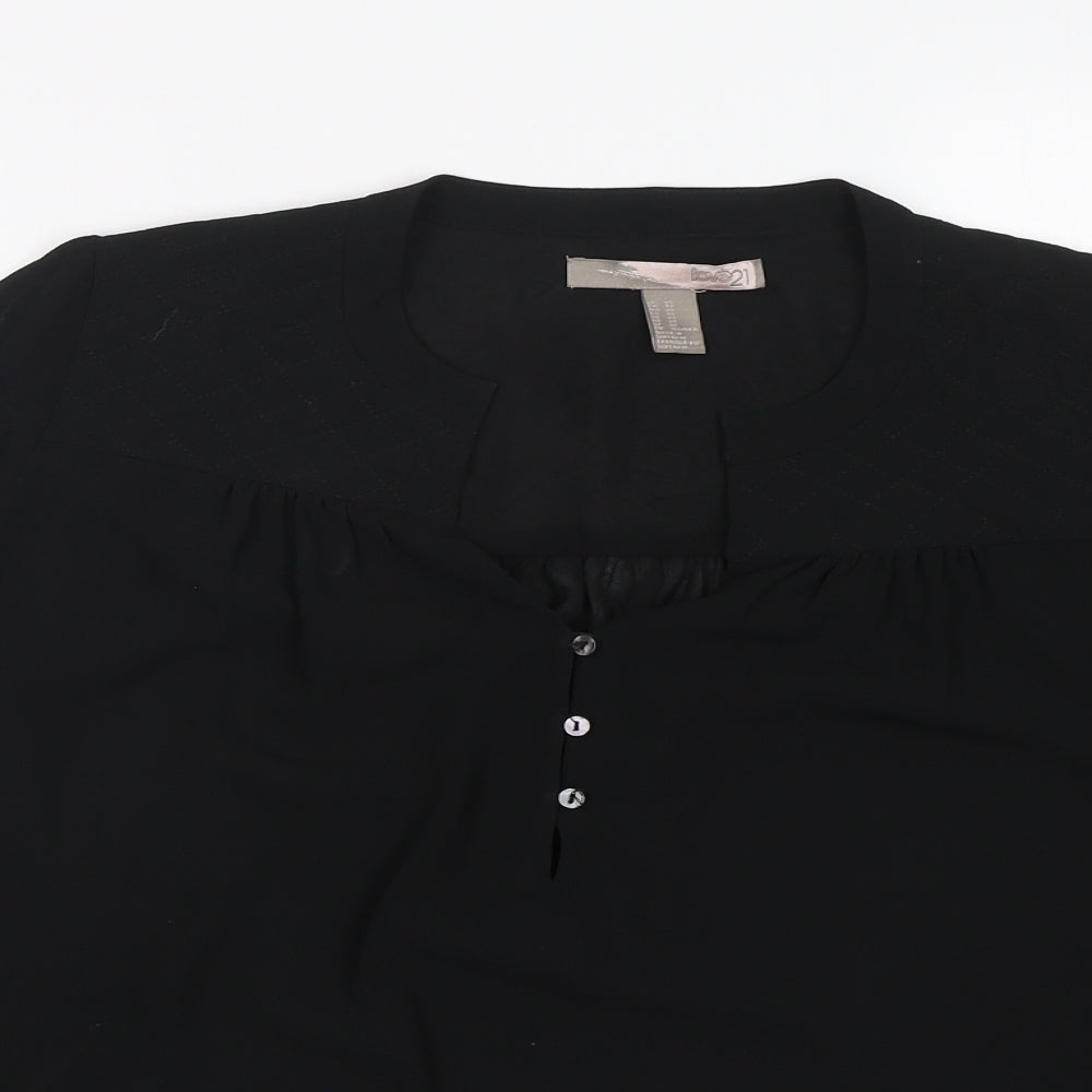 Love 21 Womens Black  Polyester Basic Blouse Size XS V-Neck