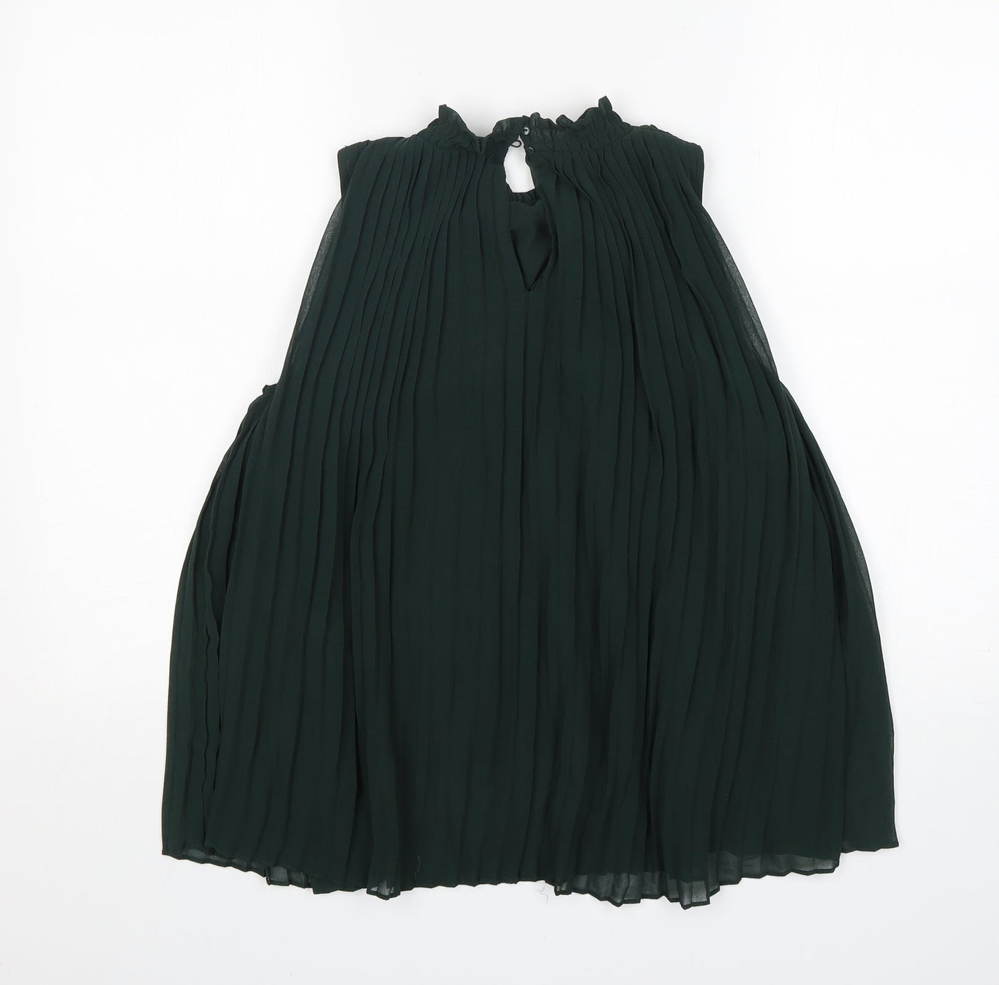 New Look Womens Green  Polyester Basic Blouse Size 10 Round Neck