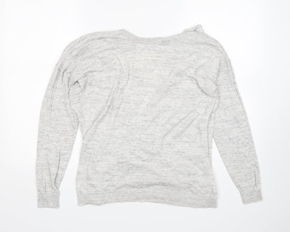 Next Womens Grey Round Neck  Viscose Pullover Jumper Size 16