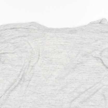 Next Womens Grey Round Neck  Viscose Pullover Jumper Size 16