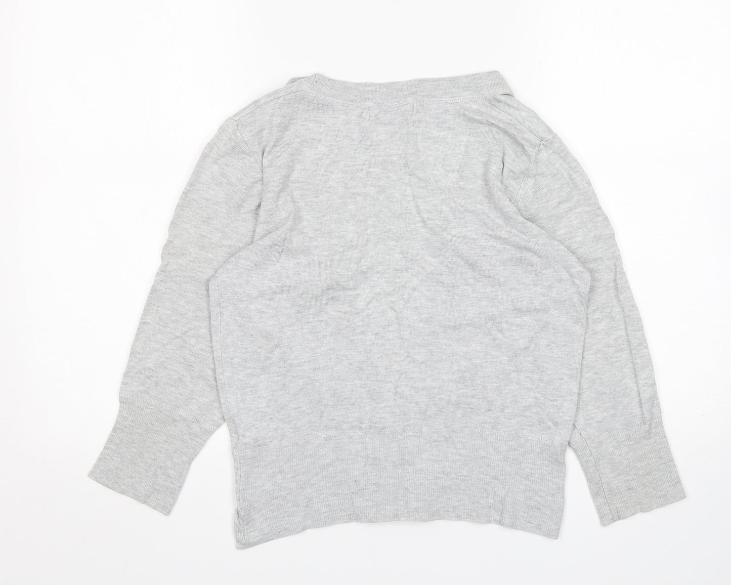 Topshop Womens Grey V-Neck  Viscose Cardigan Jumper Size 12