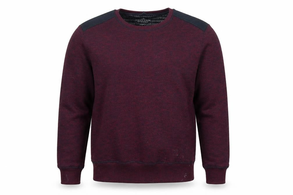 Easy Mens Purple Round Neck  Polyester Pullover Jumper Size L