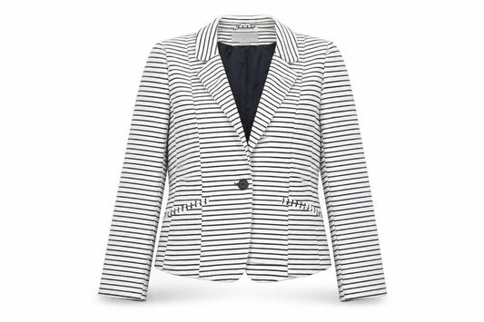 H&M Womens Multicoloured Striped Cotton Jacket Blazer Size 12