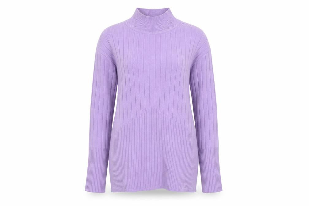 Marks & Spencer Womens Purple Mock Neck  Viscose Pullover Jumper Size 10