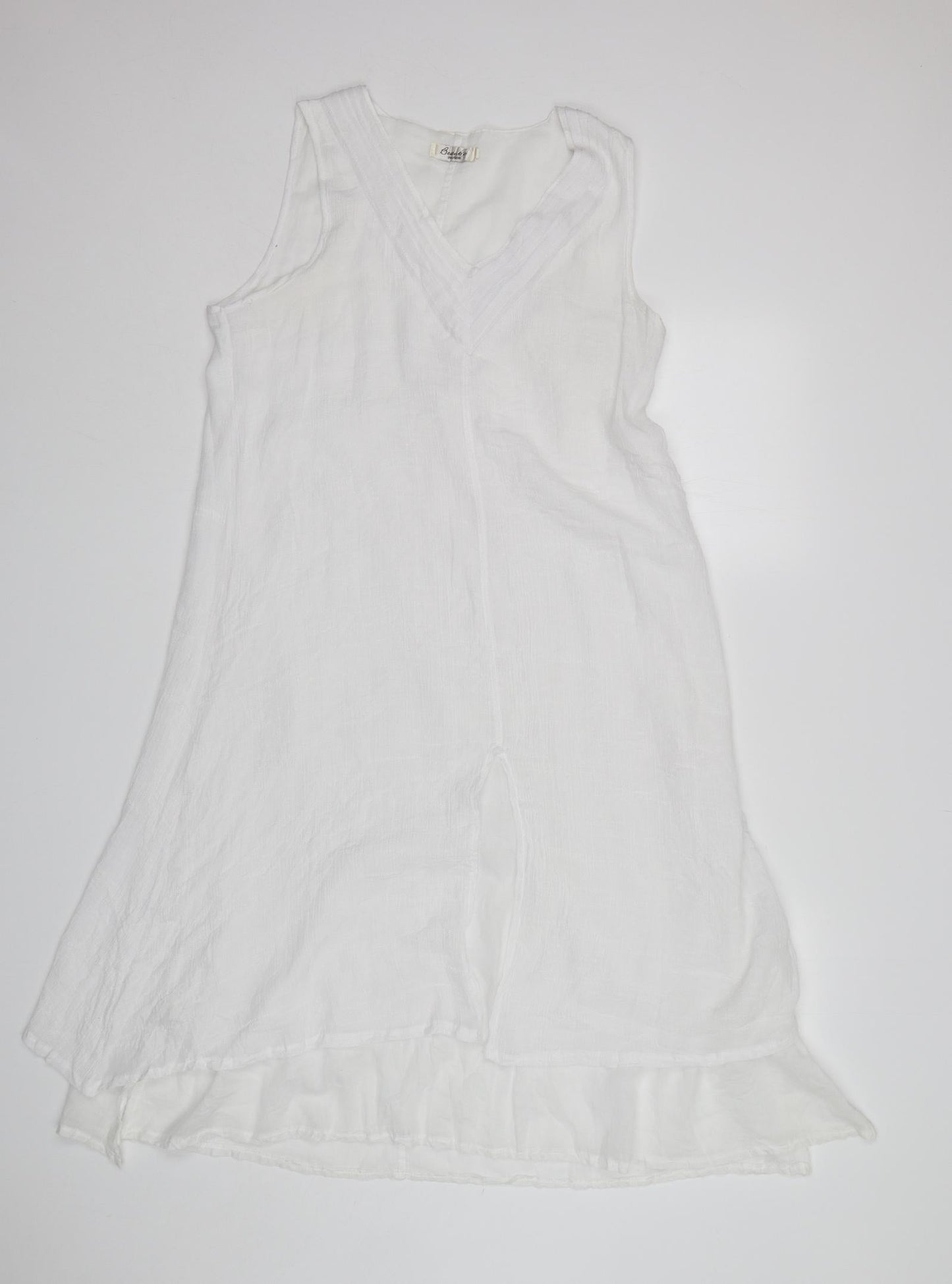 Beaut'e Womens White  Cotton A-Line  Size S  V-Neck