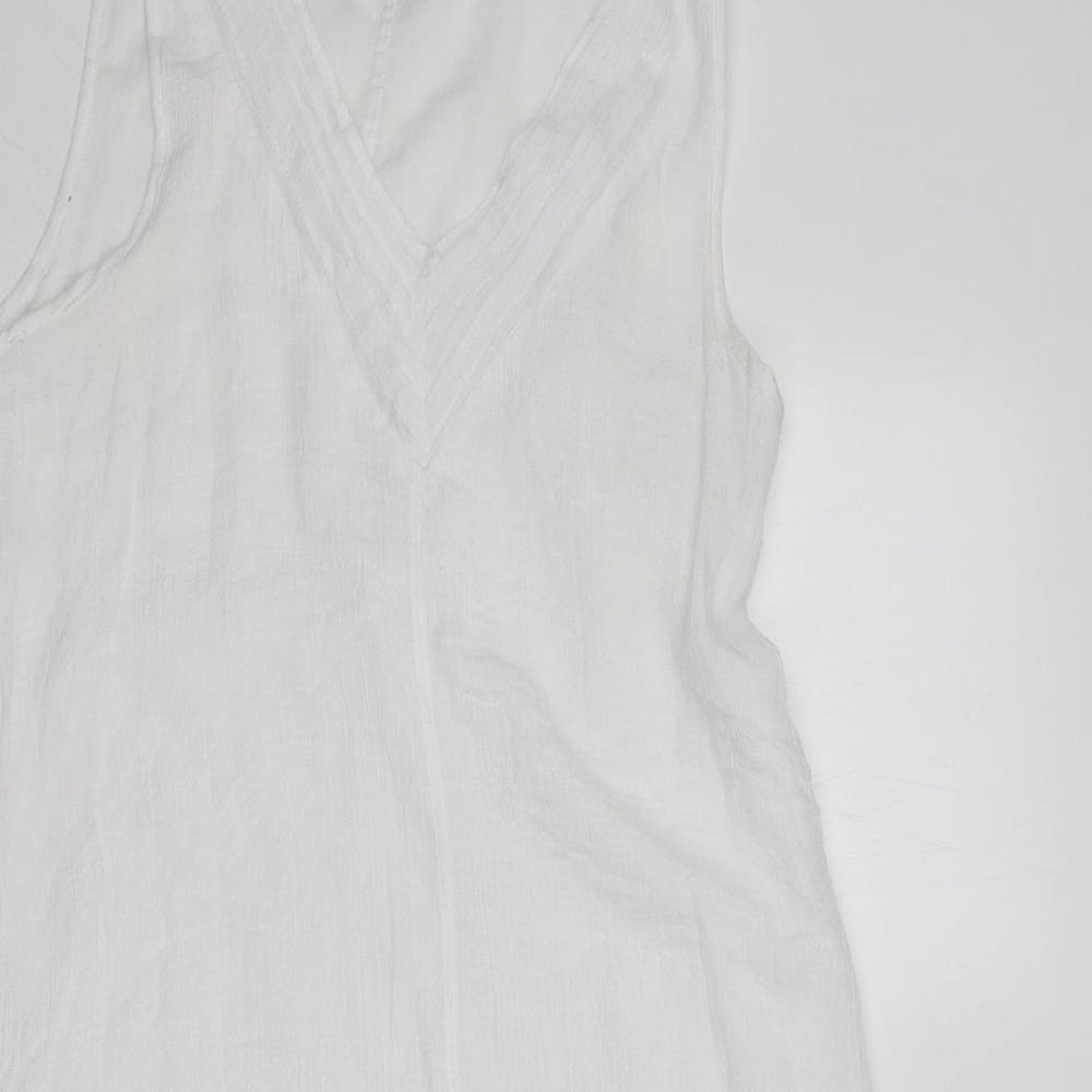 Beaut'e Womens White  Cotton A-Line  Size S  V-Neck