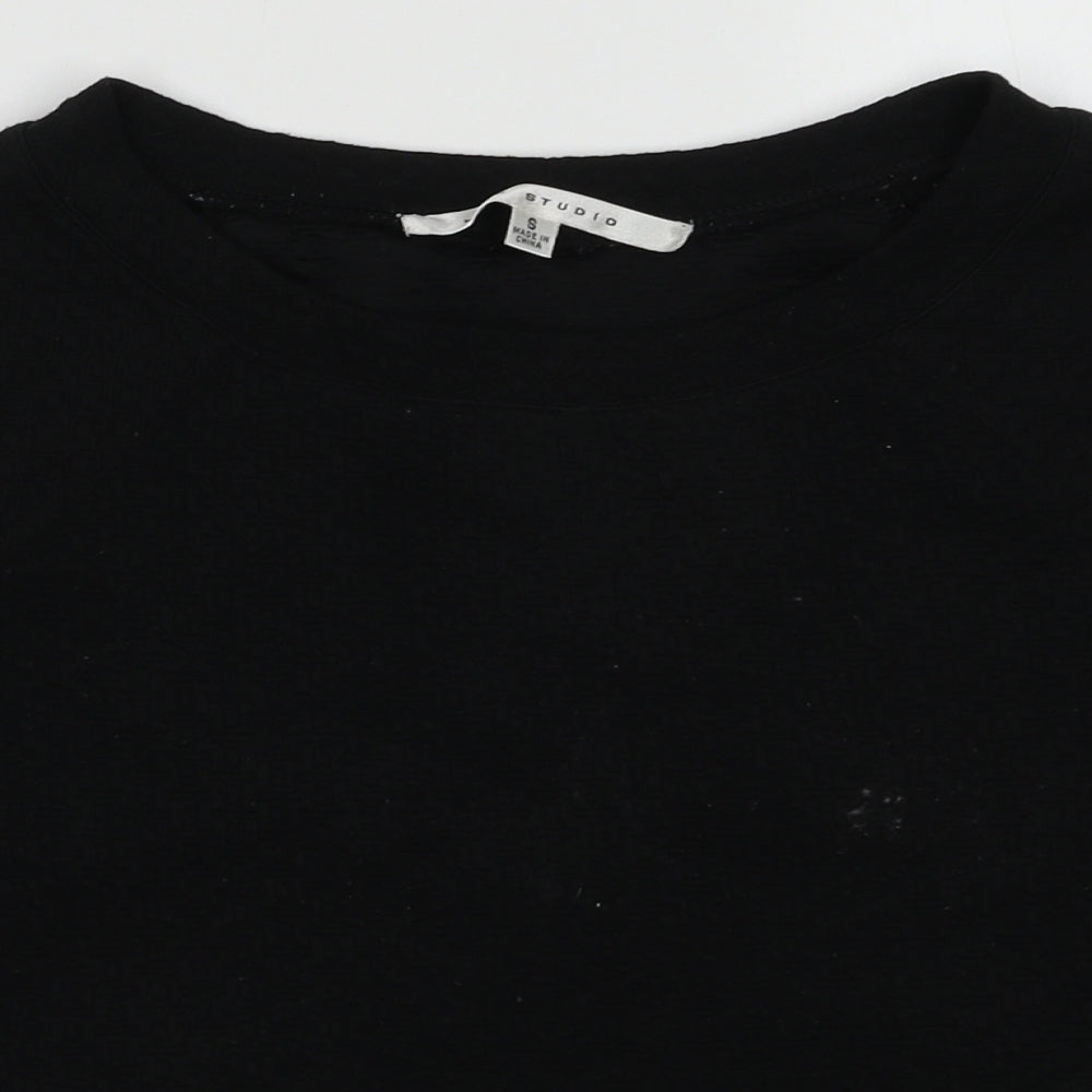 Max Studio Womens Black  Polyester Pullover Sweatshirt Size S  Pullover
