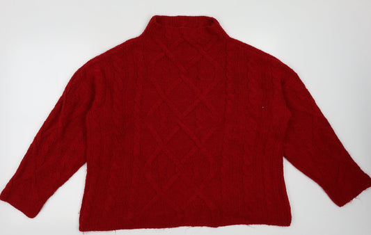 Formula X Womens Red Argyle/Diamond Acrylic Pullover Sweatshirt Size 14  Pullover
