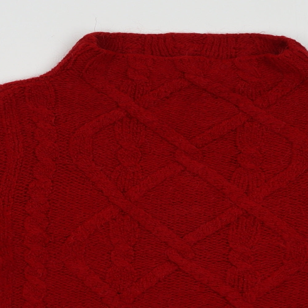 Formula X Womens Red Argyle/Diamond Acrylic Pullover Sweatshirt Size 14  Pullover