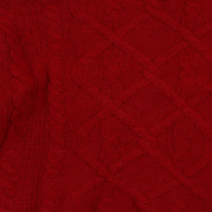 Formula X Womens Red Argyle/Diamond Acrylic Pullover Sweatshirt Size 14  Pullover