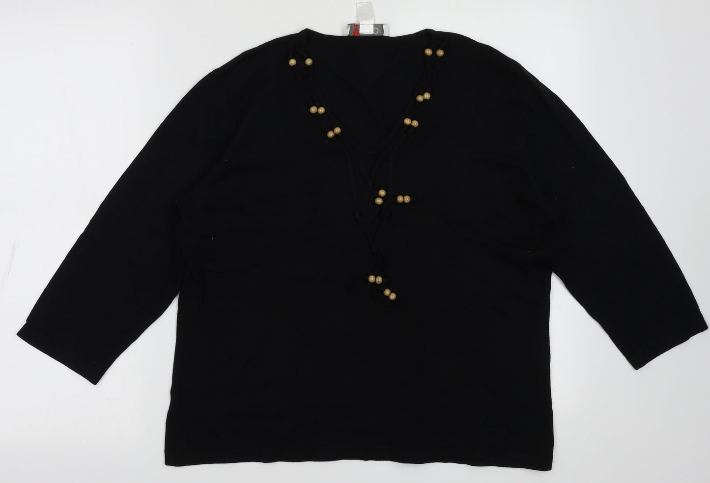 Gelco Womens Black  Viscose Pullover Sweatshirt Size 16  Pullover