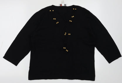 Gelco Womens Black  Viscose Pullover Sweatshirt Size 16  Pullover