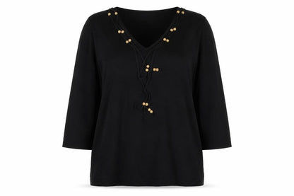 Gelco Womens Black  Viscose Pullover Sweatshirt Size 16  Pullover