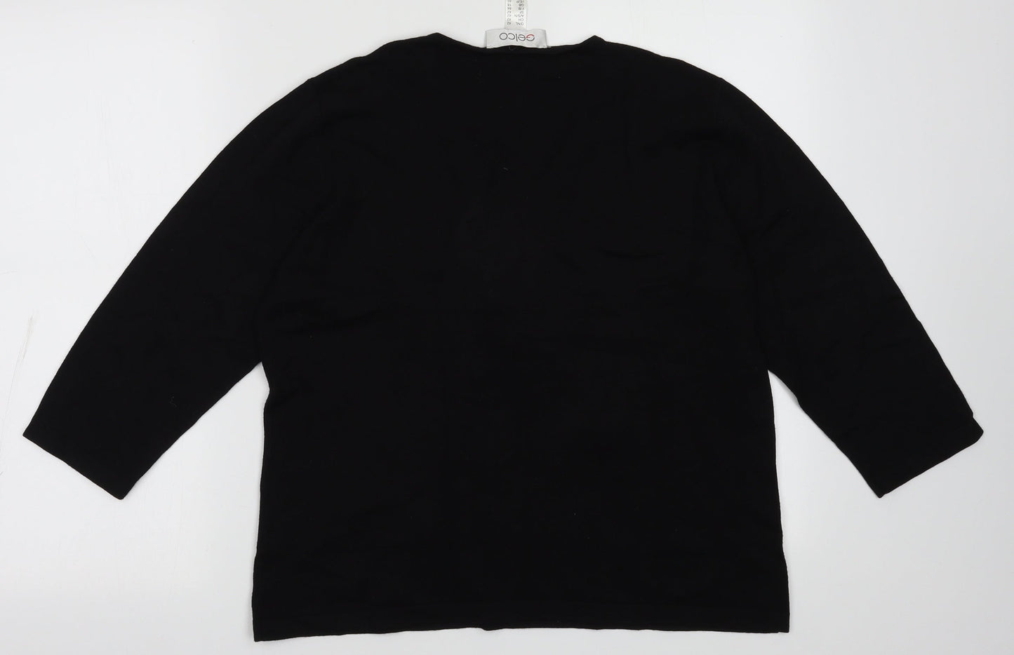 Gelco Womens Black  Viscose Pullover Sweatshirt Size 16  Pullover