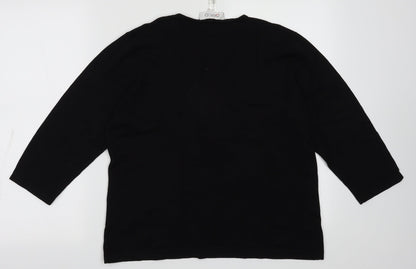 Gelco Womens Black  Viscose Pullover Sweatshirt Size 16  Pullover