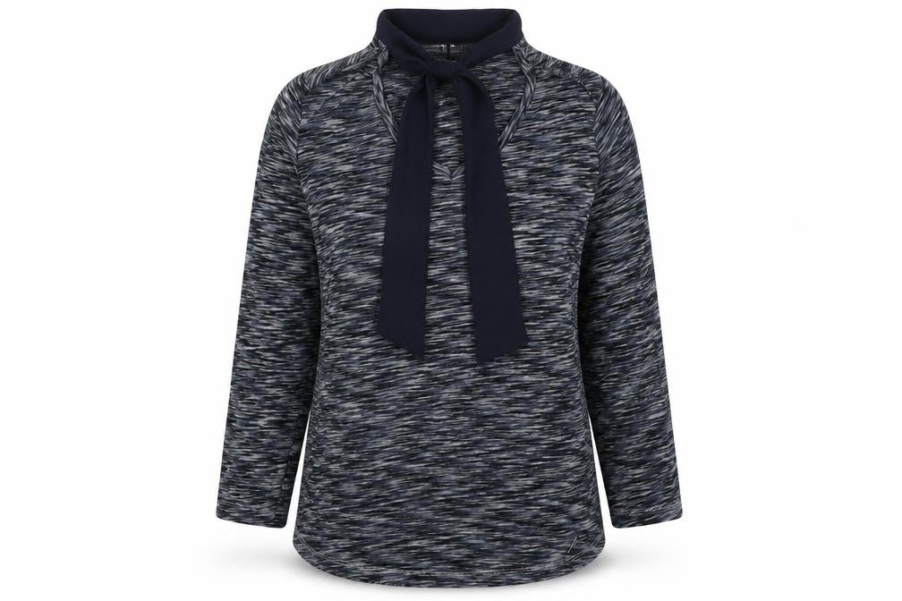 EWM Womens Blue Striped Coir Pullover Sweatshirt Size S  Tie
