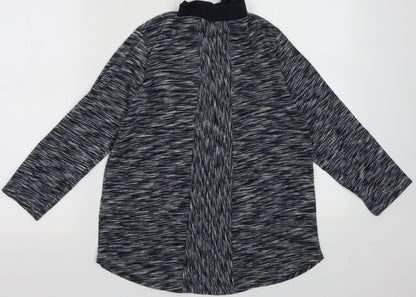 EWM Womens Blue Striped Coir Pullover Sweatshirt Size S  Tie