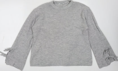 Easy Care Womens Grey  Acrylic  Sweatshirt Size L  Pullover