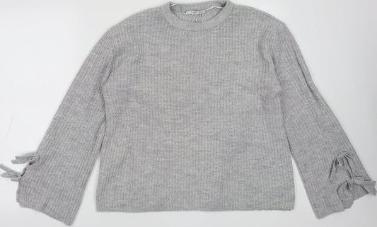 Easy Care Womens Grey  Acrylic  Sweatshirt Size L  Pullover