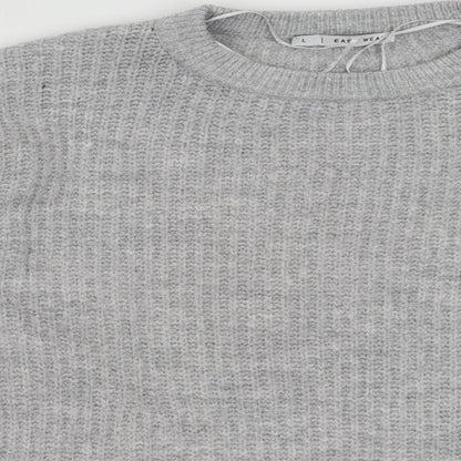 Easy Care Womens Grey  Acrylic  Sweatshirt Size L  Pullover