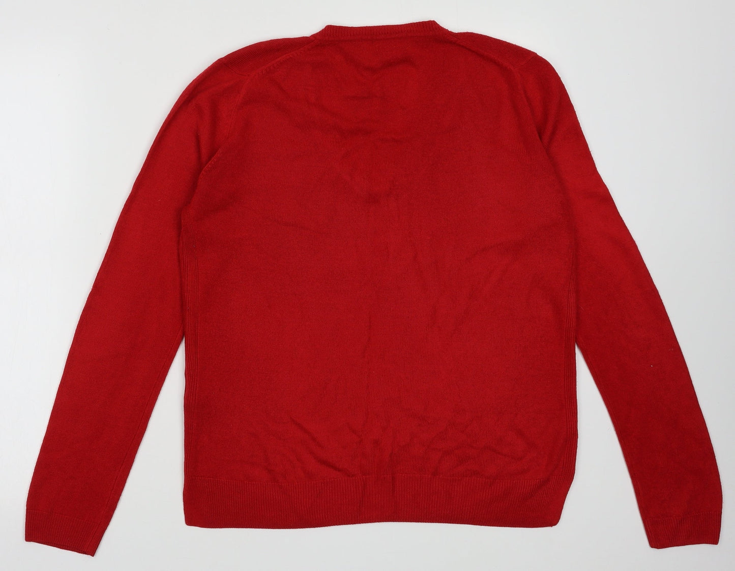 Marks and Spencer Womens Red  Acrylic Pullover Sweatshirt Size 12  Pullover