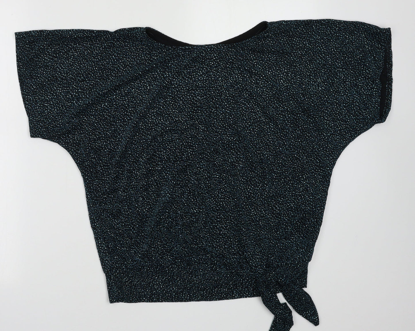 Debenhams Womens Blue  Nylon Basic T-Shirt Size 10 Crew Neck