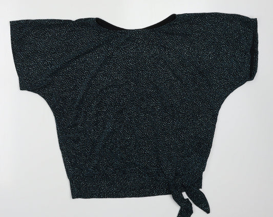Debenhams Womens Blue  Nylon Basic T-Shirt Size 10 Crew Neck