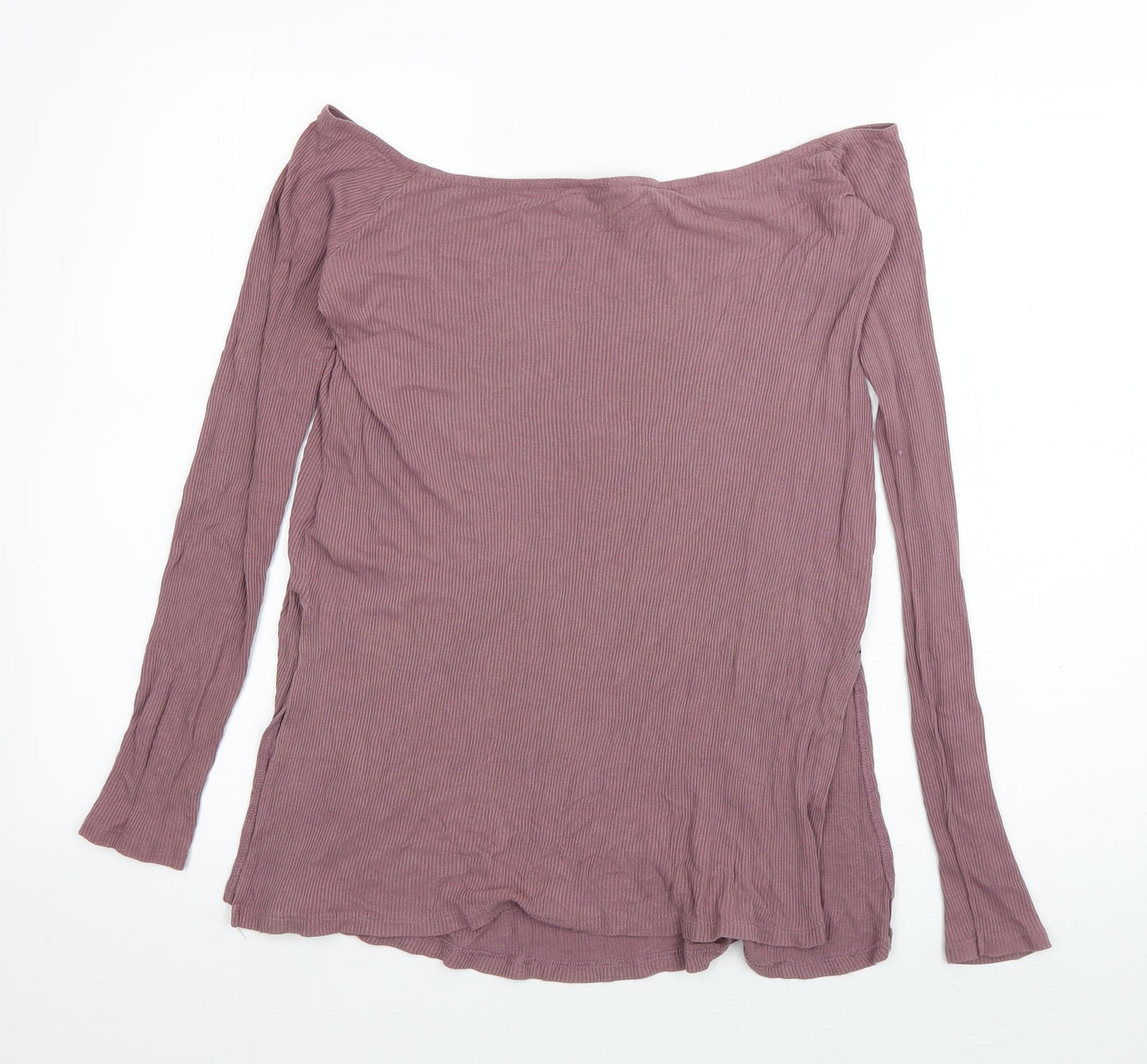 ASOS Womens Purple  Viscose Basic T-Shirt Size 10 Off the Shoulder
