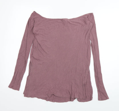 ASOS Womens Purple  Viscose Basic T-Shirt Size 10 Off the Shoulder