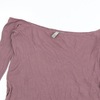 ASOS Womens Purple  Viscose Basic T-Shirt Size 10 Off the Shoulder