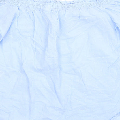 H&M Womens Blue  Cotton Basic Blouse Size 8 Off the Shoulder
