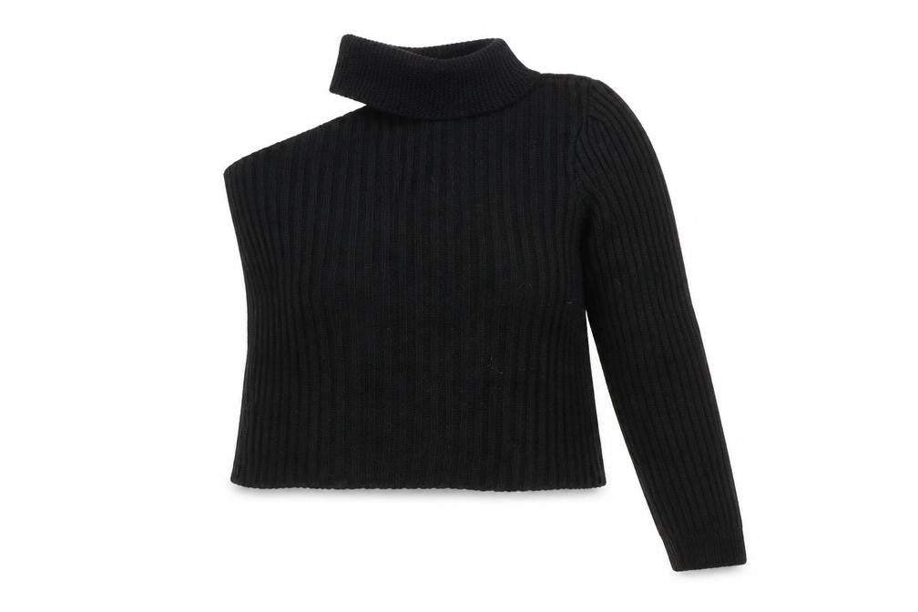 Boohoo Womens Black Round Neck  Acrylic Pullover Jumper Size S