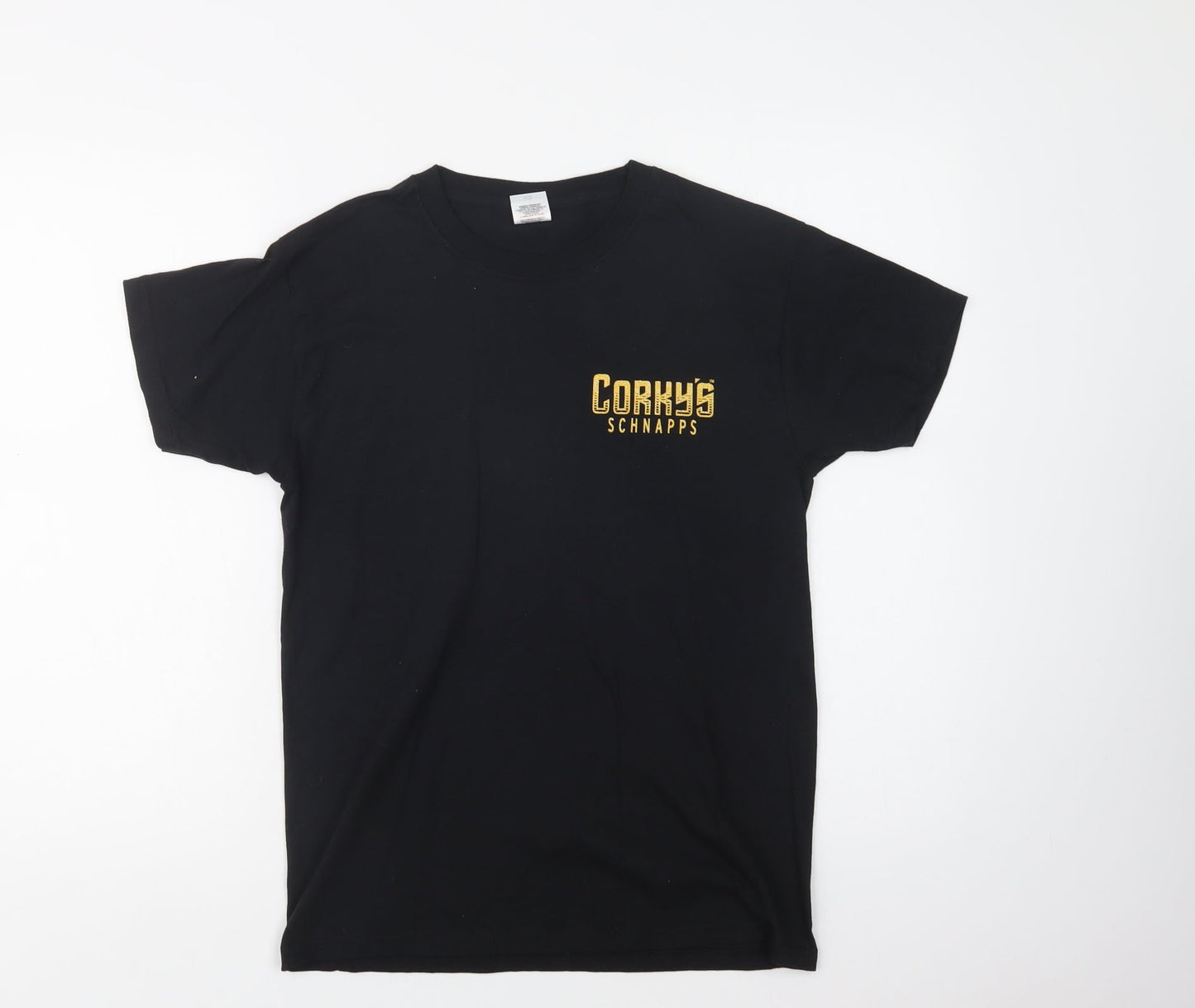 Fruit of the Loom Womens Black  Cotton Basic T-Shirt Size S Crew Neck - Schnapps