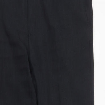 Preloved EWM Mens Black  Polyester Dress Pants Trousers Size 38 L31 in Regular Button - Detail