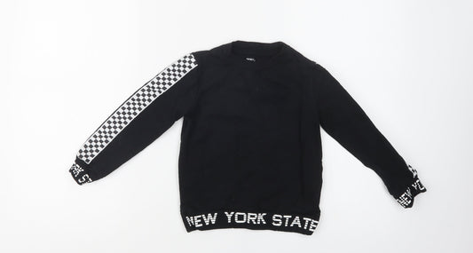 Pep & Co Girls Black Check Cotton Pullover Sweatshirt Size 5-6 Years