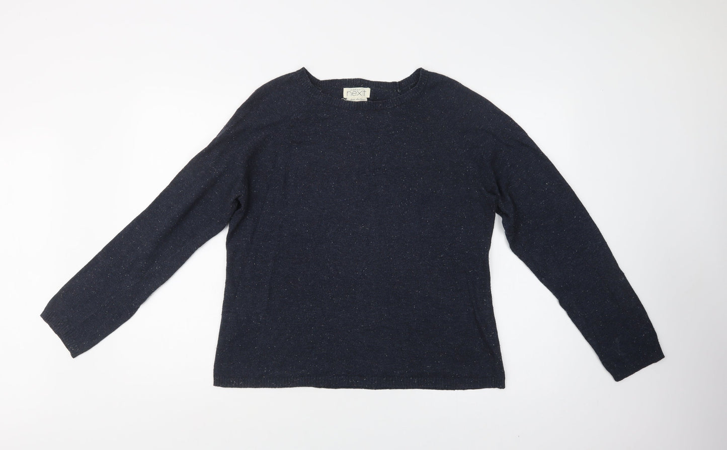 NEXT Womens Blue Crew Neck  Acetate Pullover Jumper Size 18