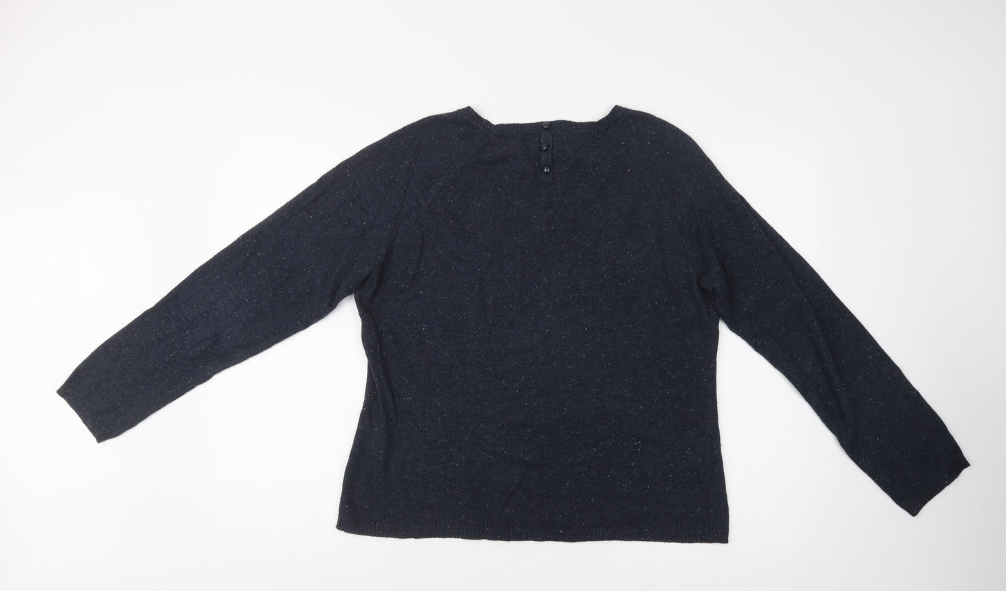 NEXT Womens Blue Crew Neck  Acetate Pullover Jumper Size 18
