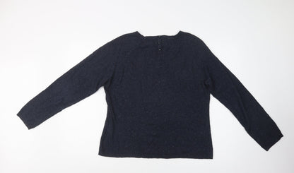 Preloved NEXT Womens Blue Crew Neck  Acetate Pullover Jumper Size 18 - Back