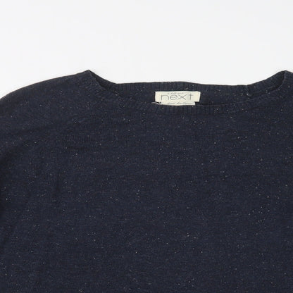 Preloved NEXT Womens Blue Crew Neck  Acetate Pullover Jumper Size 18 - Detail