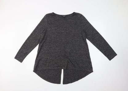 Preloved Primark Womens Grey  Polyester Basic Blouse Size L Crew Neck - Front