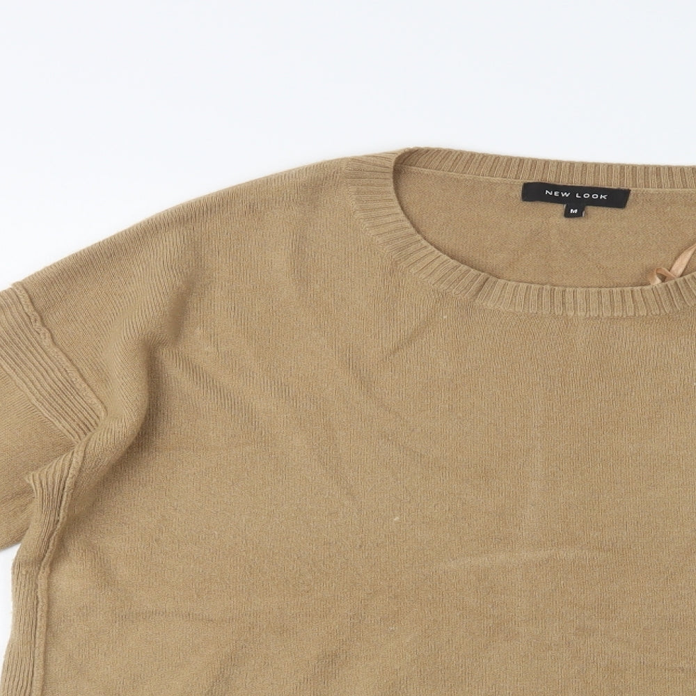 New Look Womens Beige Crew Neck  Acrylic Pullover Jumper Size M