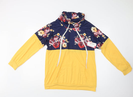 PatPat Womens Yellow Floral Polyester Pullover Sweatshirt Size L