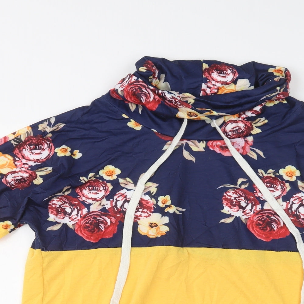 PatPat Womens Yellow Floral Polyester Pullover Sweatshirt Size L