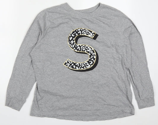 Preworn Womens Grey  Cotton Pullover Sweatshirt Size 16  Pullover - S