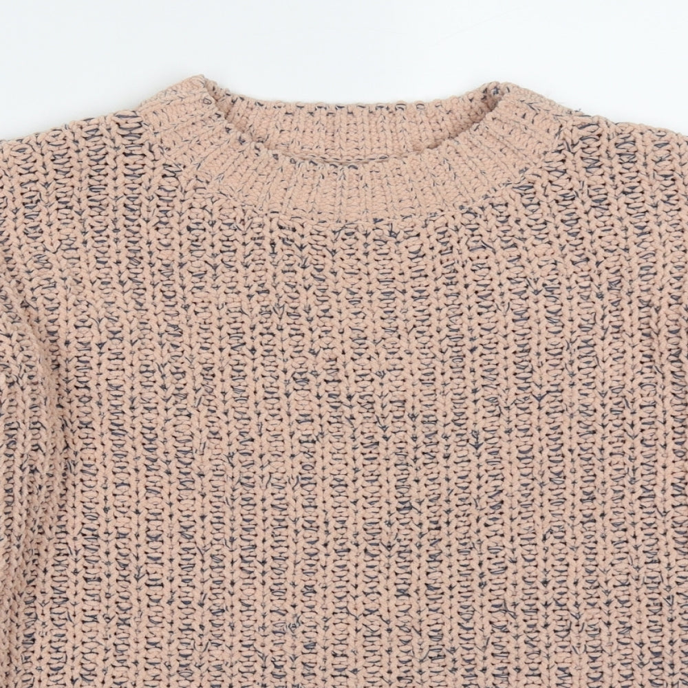 Papaya Womens Pink Round Neck  Polyester Pullover Jumper Size S