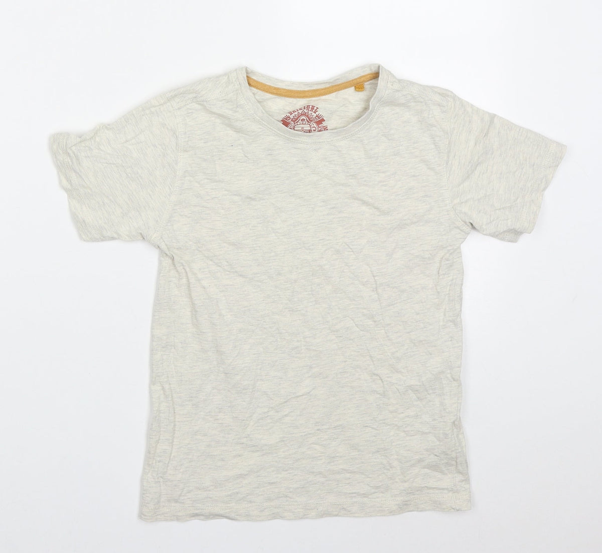 TU Boys Beige  Cotton Basic T-Shirt Size 8 Years Crew Neck Pullover