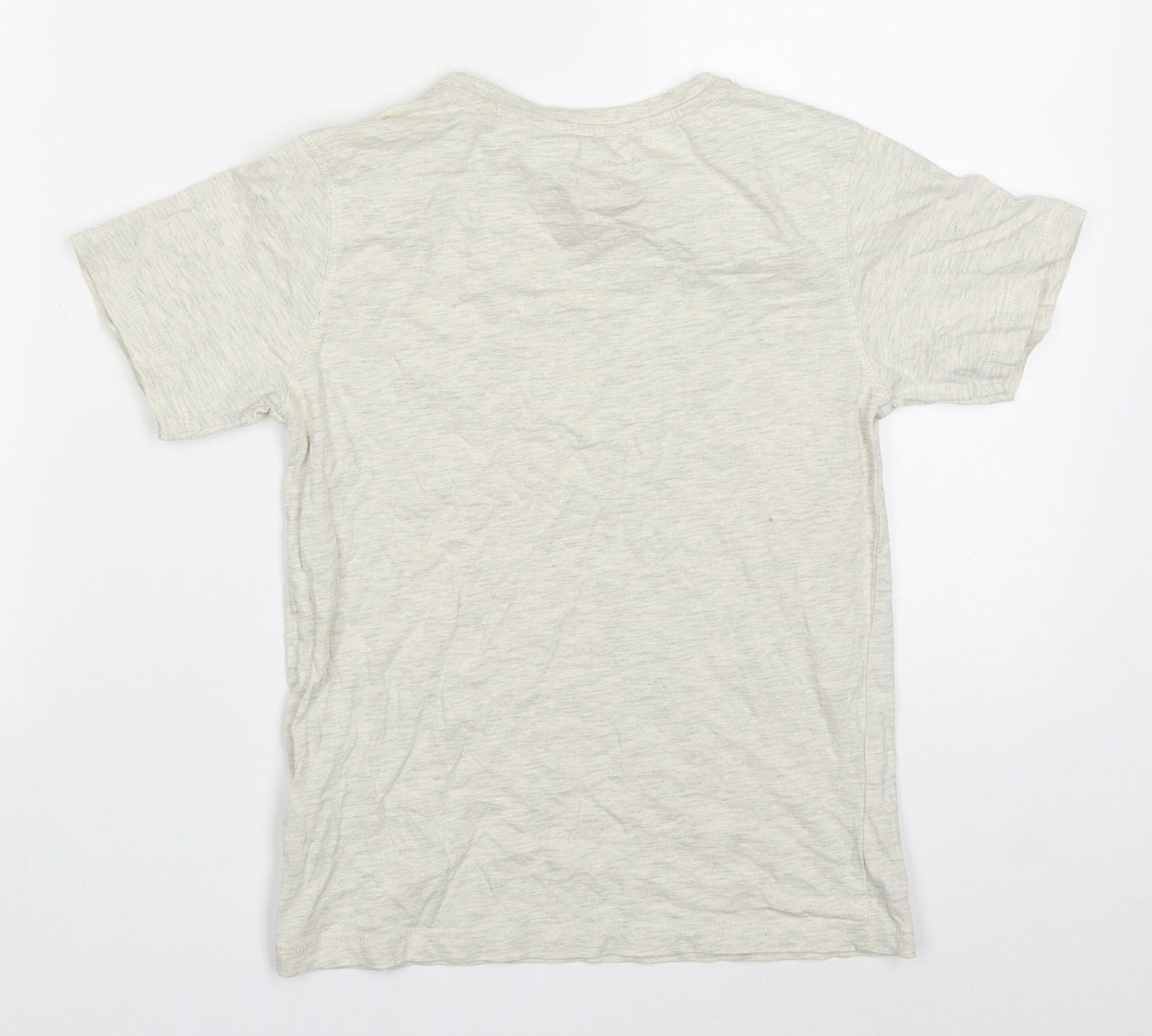 TU Boys Beige  Cotton Basic T-Shirt Size 8 Years Crew Neck Pullover